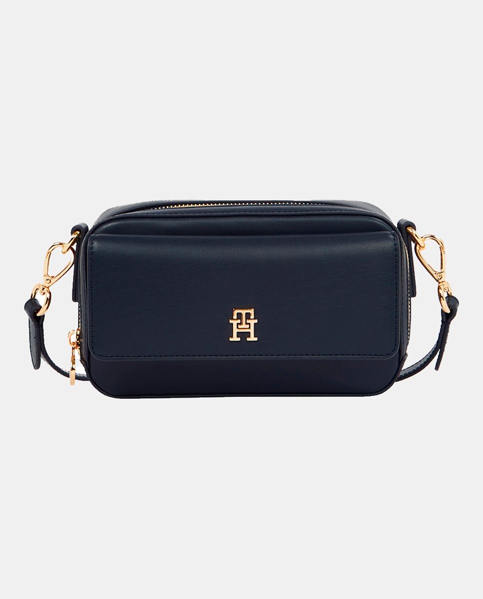 Imagen 0 de Bolso estilo bandolera con bolsillo exterior en color azul marino
