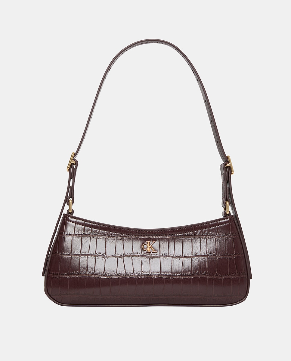 Imagen 0 de Bolso de hombro con textura cocodrilo