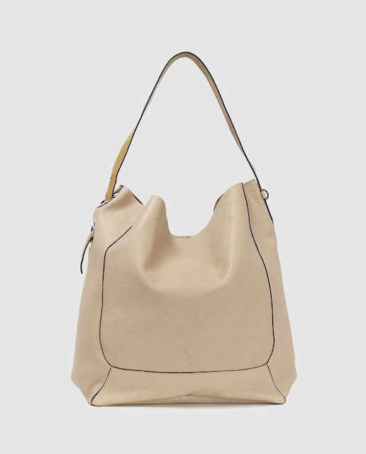 Imagen 0 de Hobo Abbacino de piel vacuna en beige con bolsito extraíble