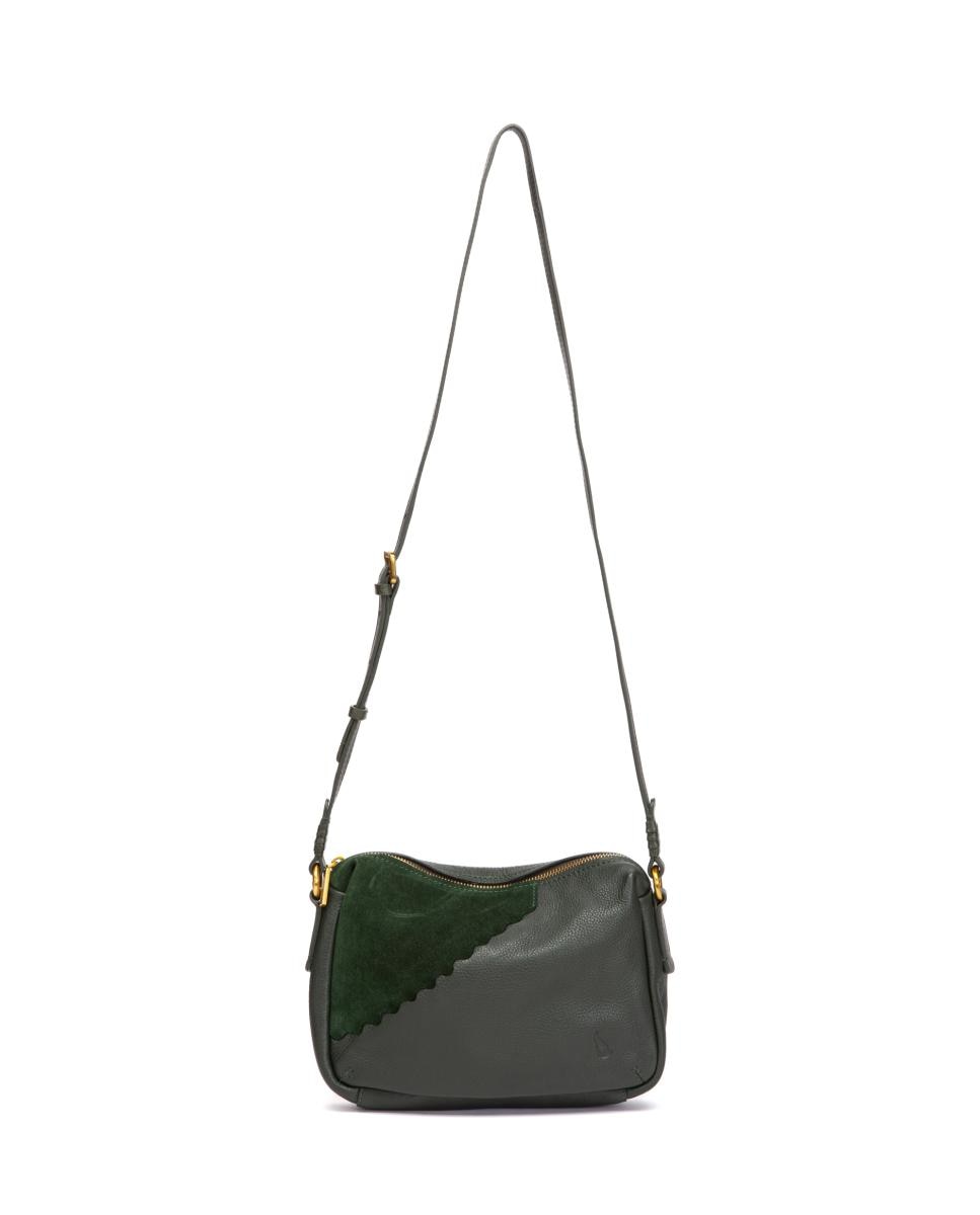 Imagen 0 de Bandolera Freedom en piel y serraje verde