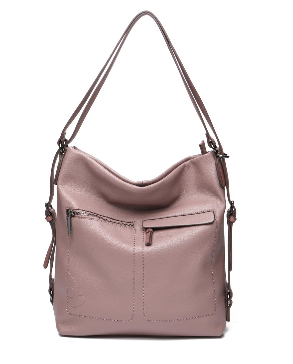 Imagen 0 de Bolso-mochila de mujer en materiales reciclados rosa