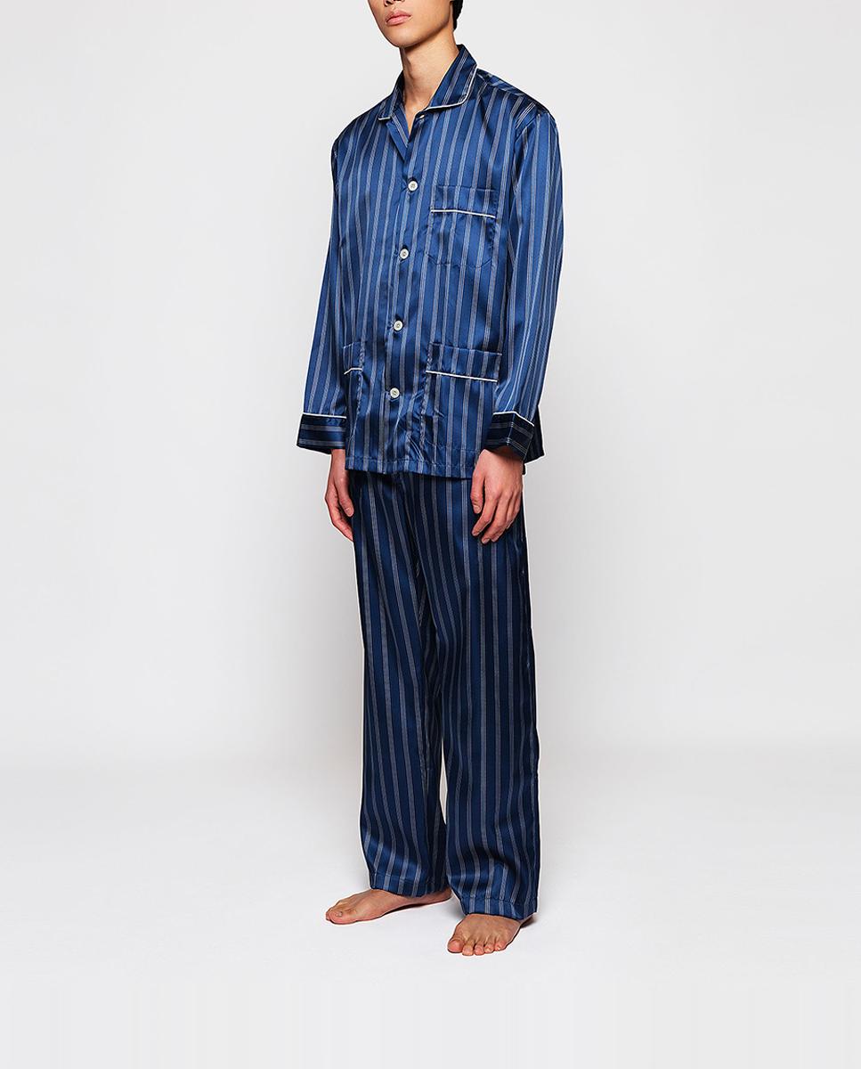 Imagen 0 de Pijama largo de hombre con rayas