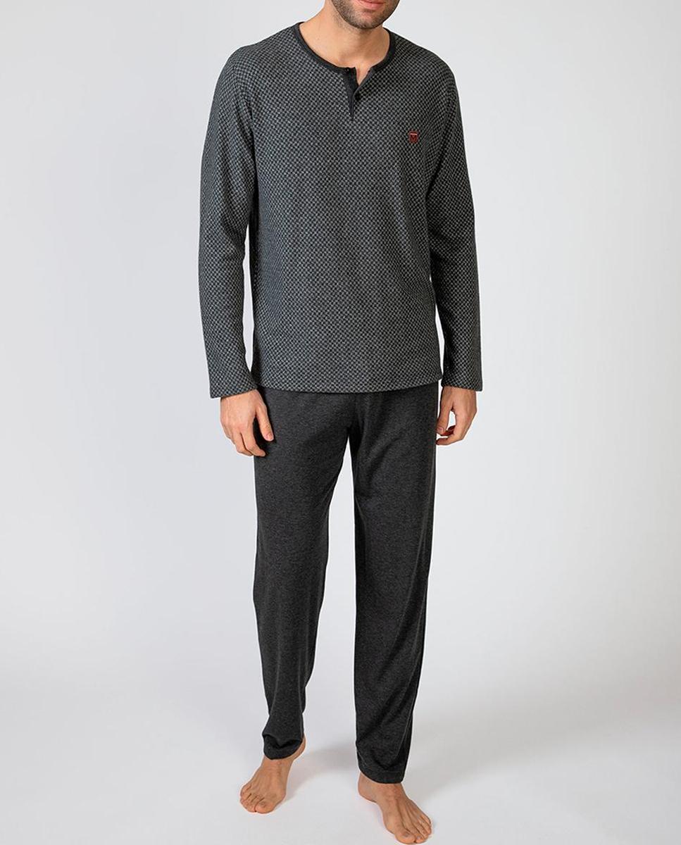 Imagen 0 de Pijama largo de hombre de punto Jacquard