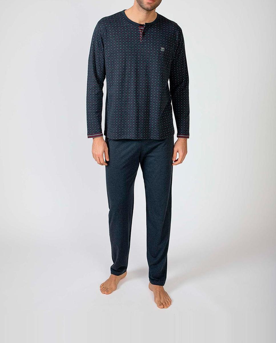 Imagen 0 de Pijama largo de hombre de punto tejido doble cara