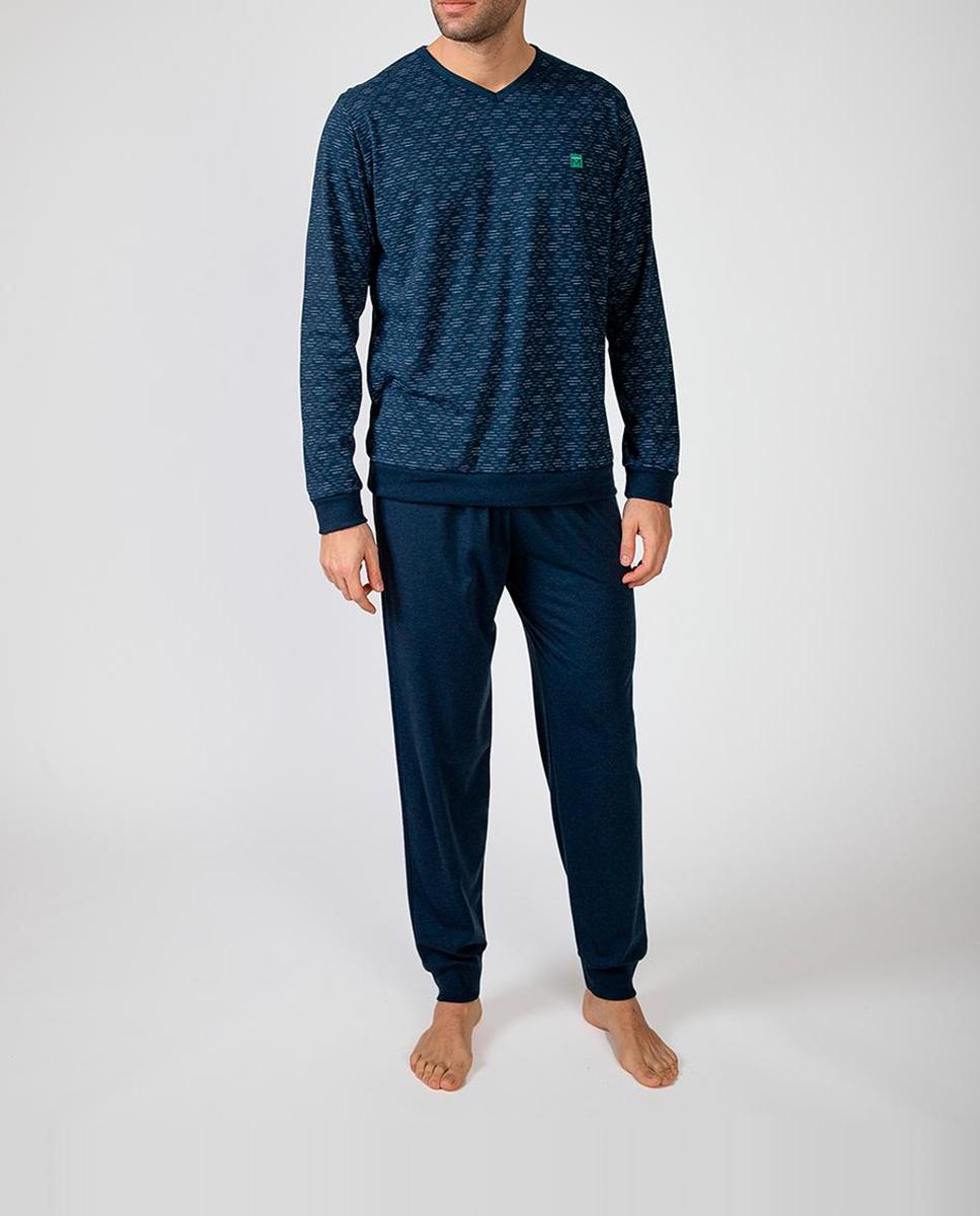 Imagen 0 de Pijama largo de hombre en tejido de punto