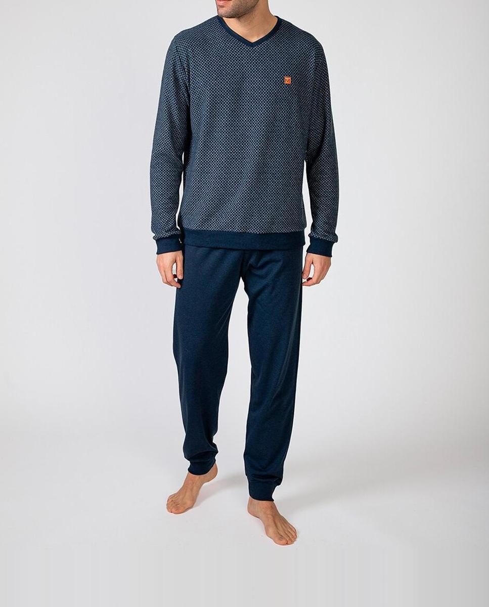 Imagen 0 de Pijama largo de hombre de punto Jacquard