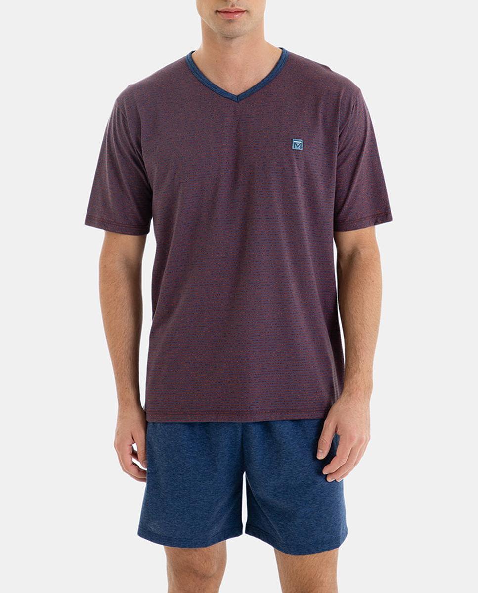 Imagen 0 de Pijama corto de hombre de punto microlistado