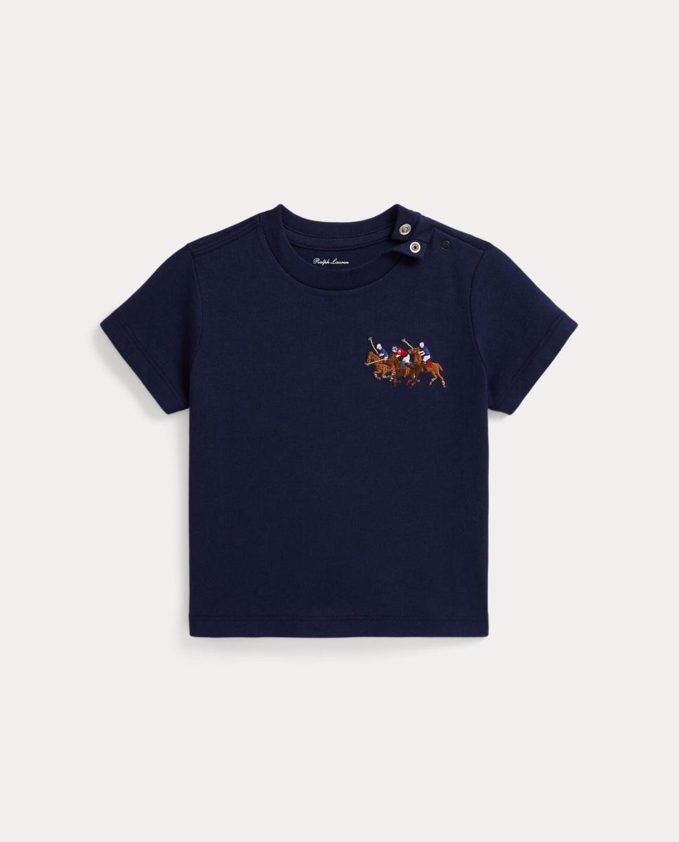 Imagen 0 de Camiseta de bebé niño de algodón con triple caballo