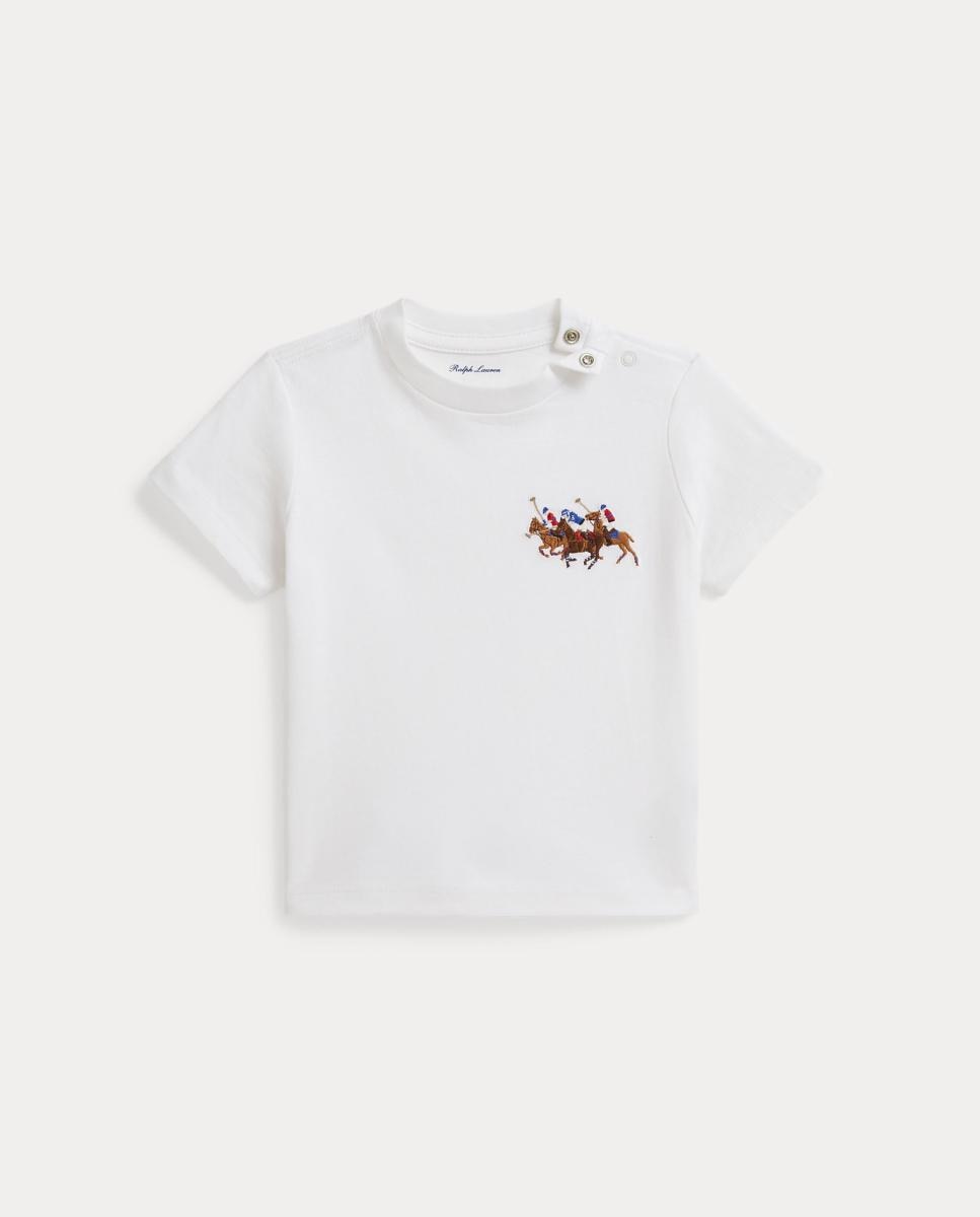Imagen 0 de Camiseta de bebé niño de algodón con triple caballo