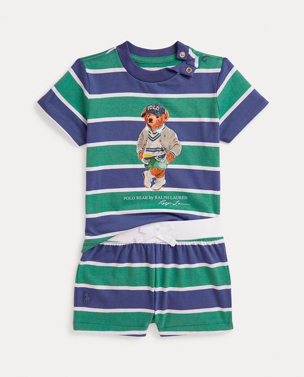 Imagen 0 de Conjunto de bebé niño de algodón con camiseta y pantalón corto