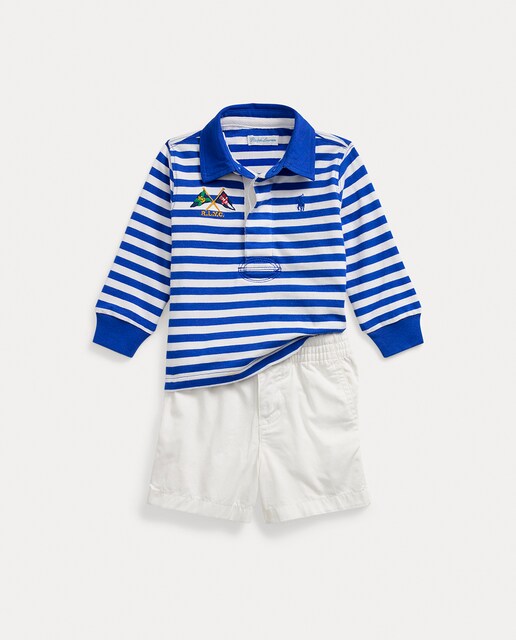 Imagen 0 de Conjunto de bebé niño de algodón de inspiración náutica