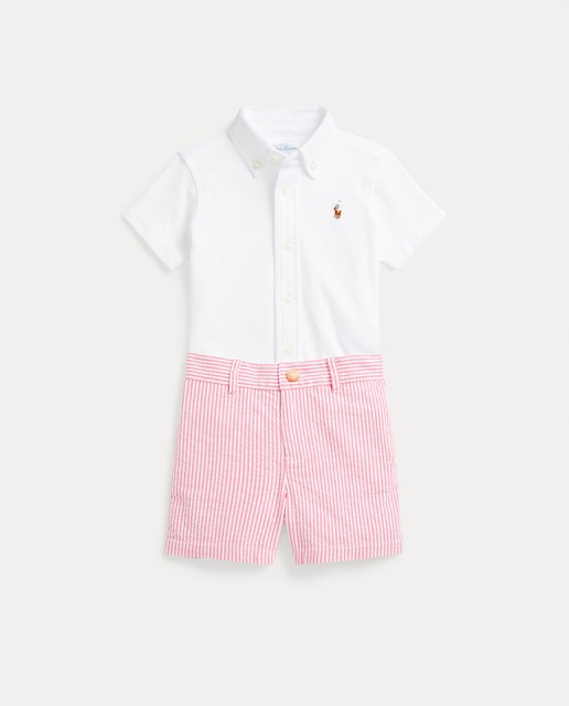 Imagen 0 de Conjunto bebé niño de algodón de camisa y shorts