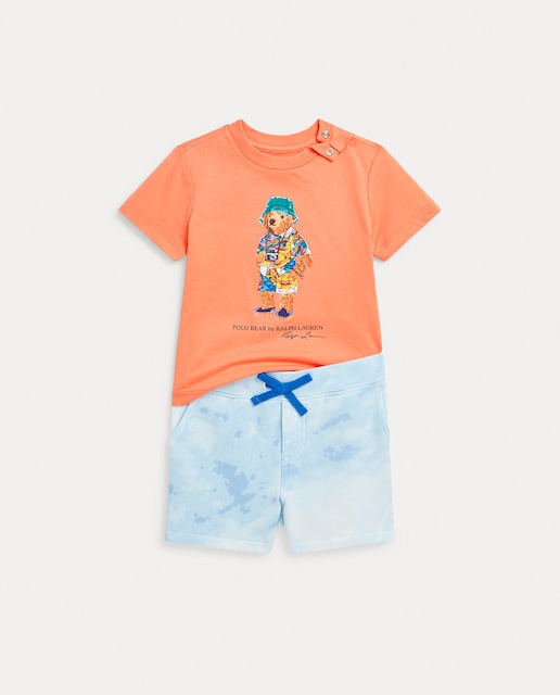 Imagen 0 de Conjunto de bebé niño de algodón de camiseta y pantalones cortos