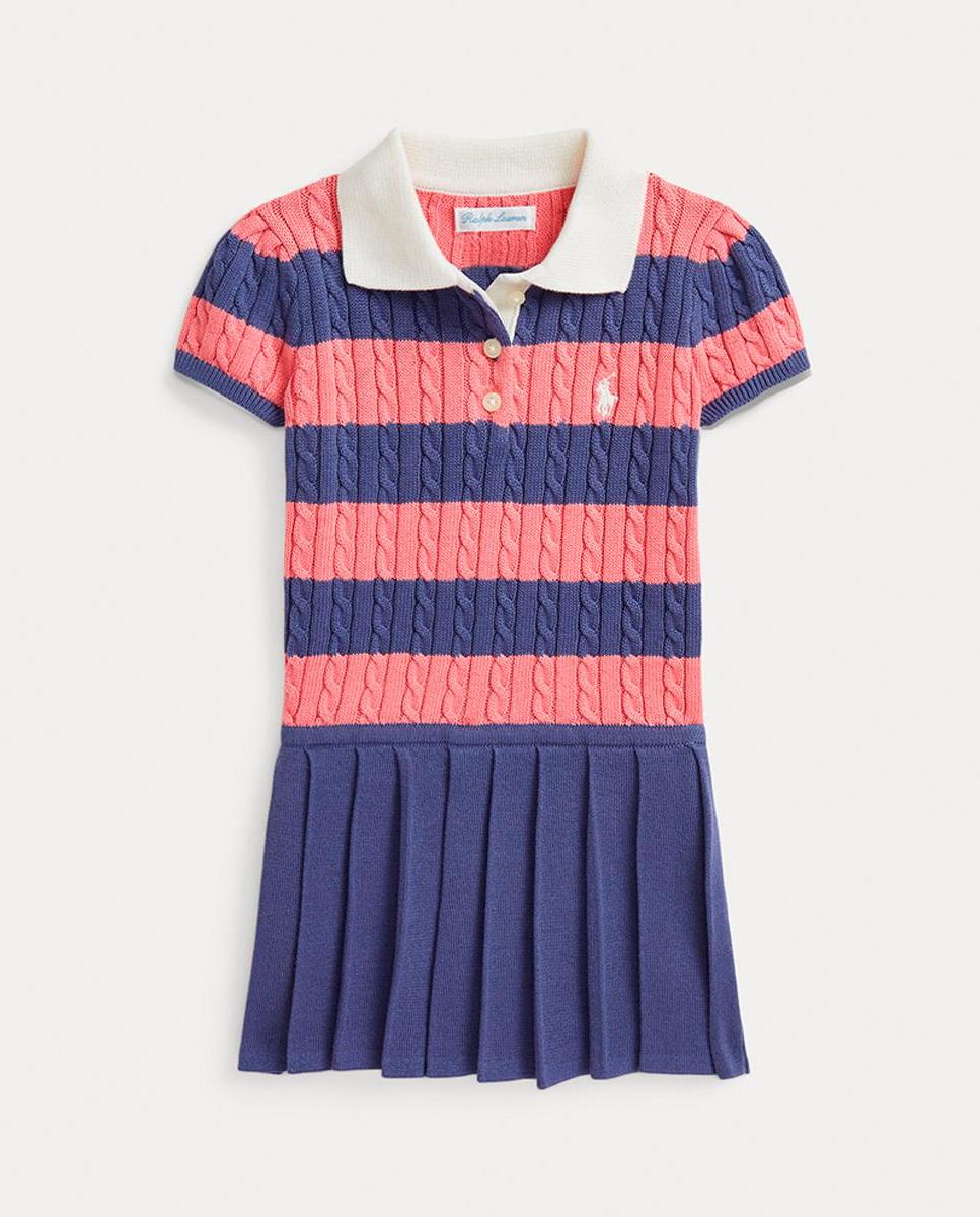 Imagen 0 de Vestido de bebé niña de algodón en punto de ochos