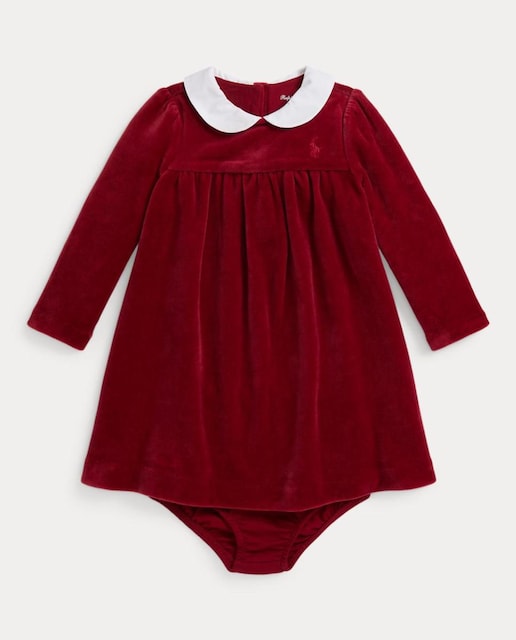 Imagen 0 de Vestido de bebé niña de algodón de manga larga