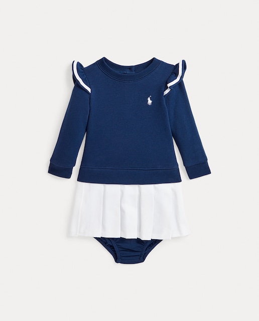 Imagen 0 de Vestido de bebé niña combinado con falda con estampado