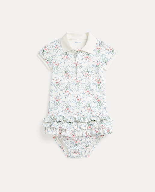 Imagen 0 de Vestido de bebé niña estilo polo con volantes