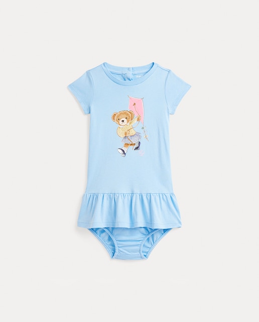 Imagen 0 de Vestido de bebé niña de algodón con Polo Bear