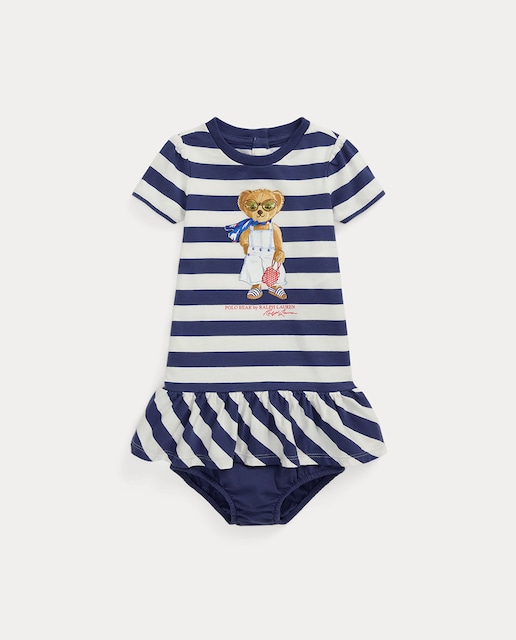 Imagen 0 de Vestido de bebé niña de algodón con Polo Bear