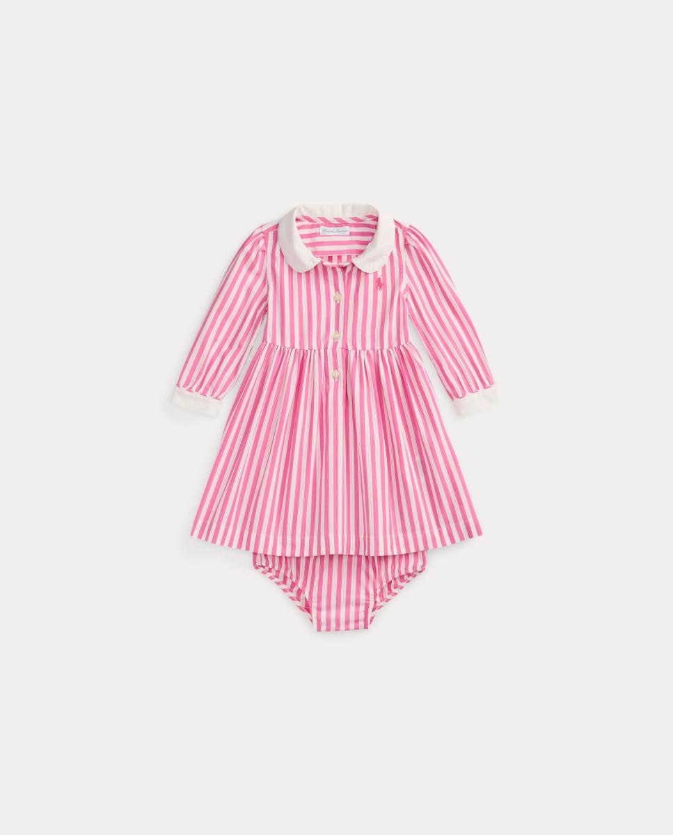 Imagen 0 de Vestido camisero de bebé niña de popelín con pololo