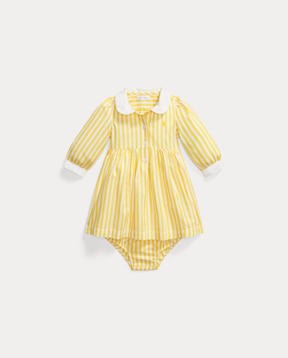 Imagen 0 de Vestido camisero de bebé niña de popelín con pololo