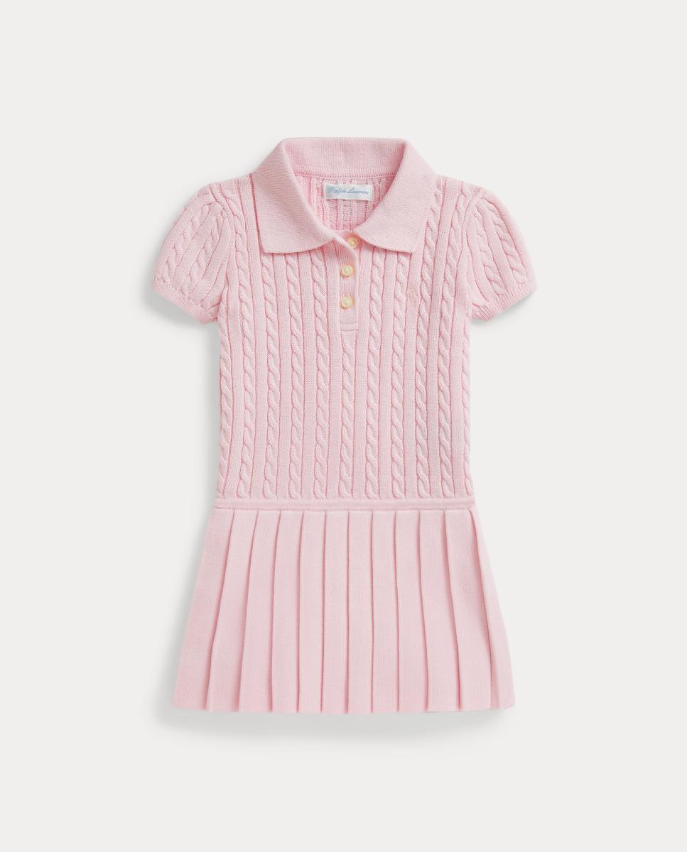 Imagen 0 de Vestido de bebé niña de algodón en punto de ochos