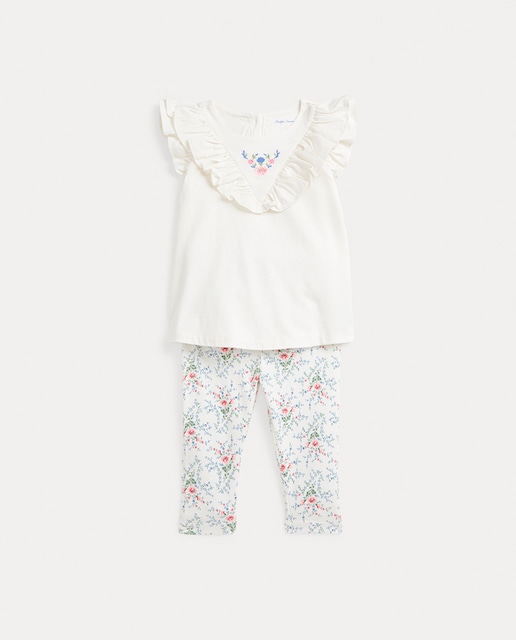 Imagen 0 de Conjunto de bebé niña de algodón con estampado
