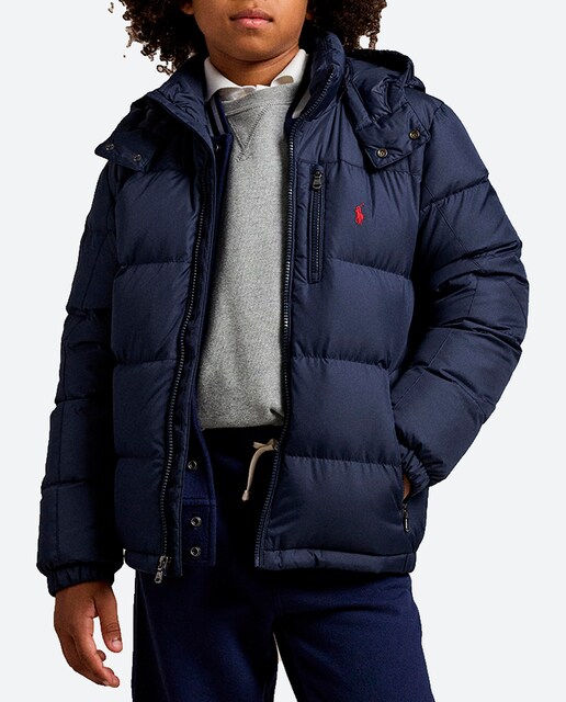 Imagen 0 de Plumífero de niño repelente al agua en azul marino