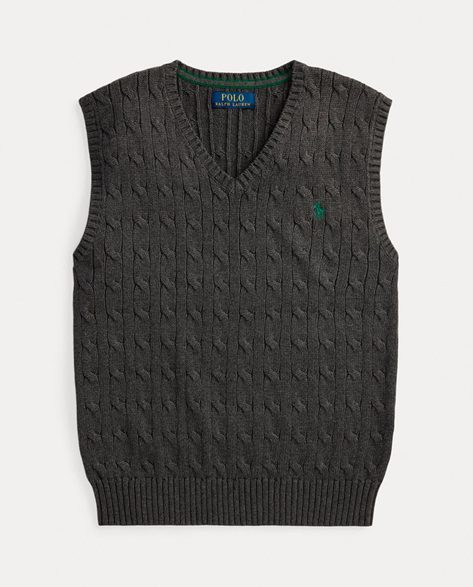 Imagen 0 de Chaleco de punto unisex de algodón en punto de ochos