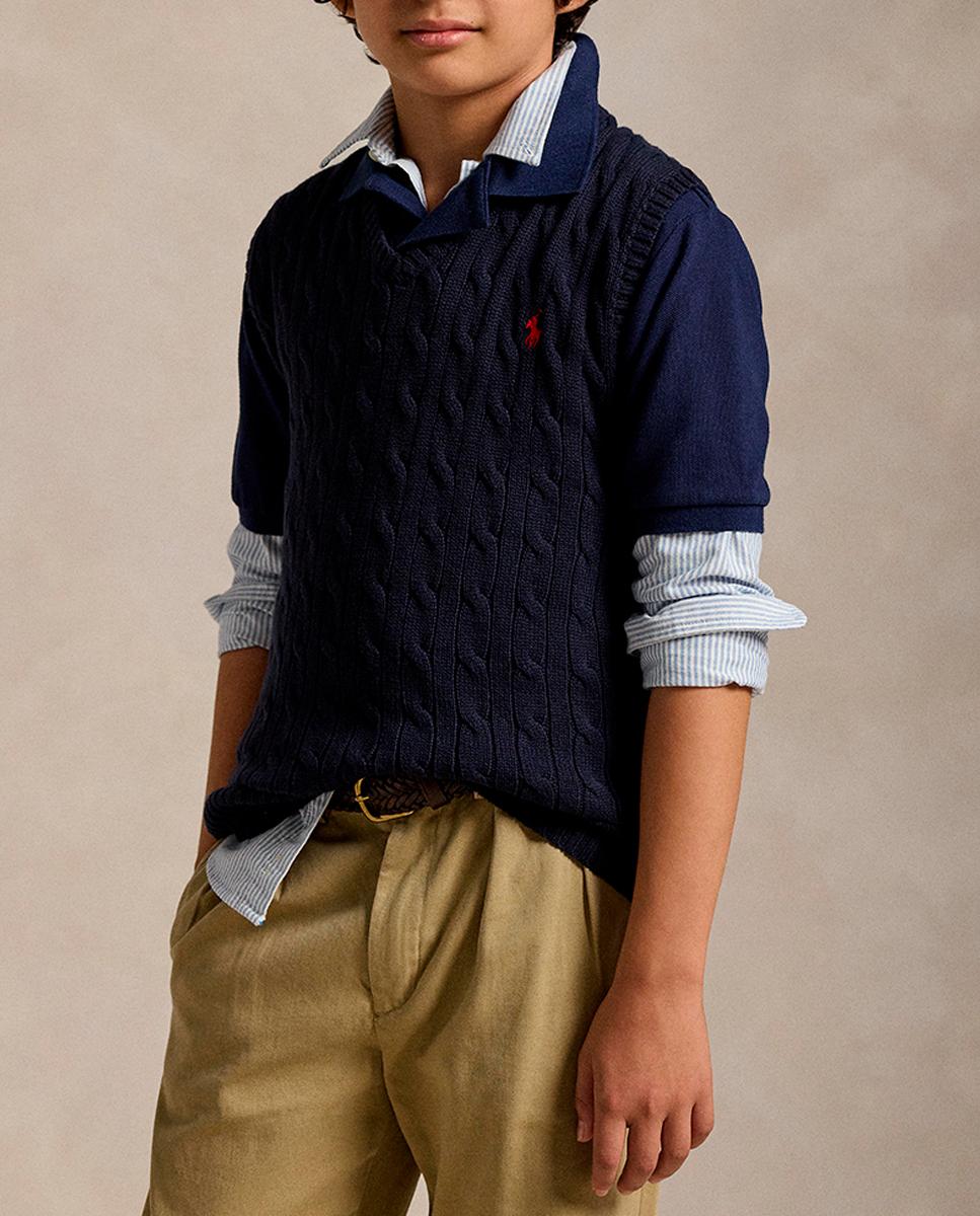 Imagen 0 de Chaleco de punto unisex de algodón en punto de ochos