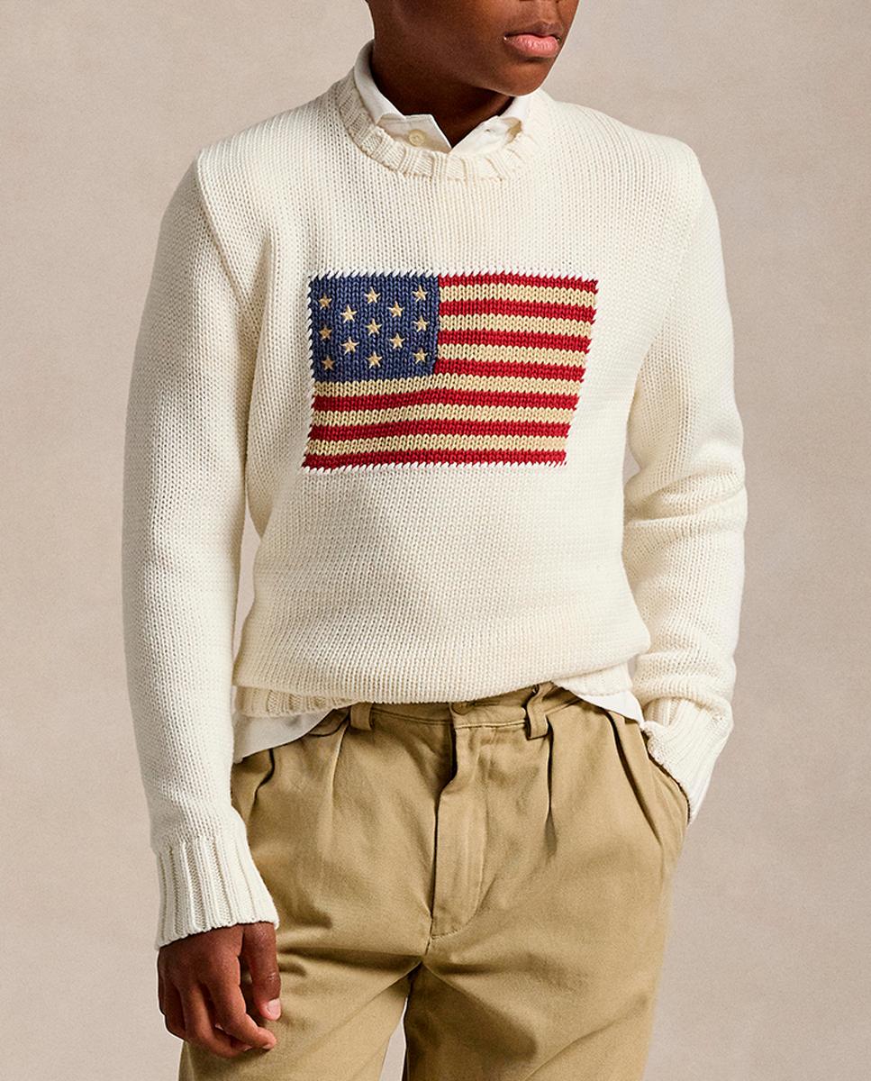 Imagen 0 de Jersey de niño de algodón con bandera de USA