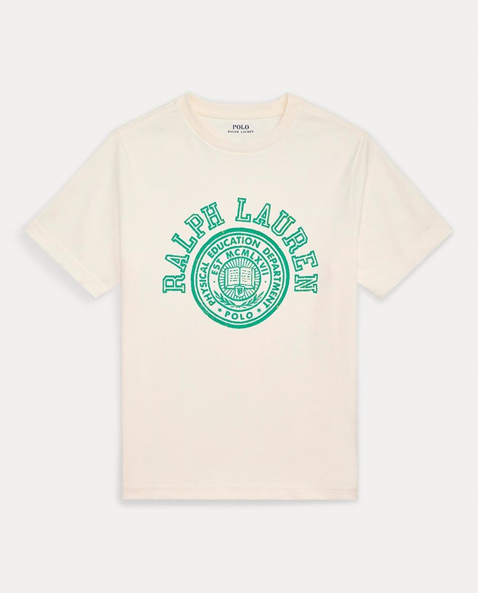 Imagen 0 de Camiseta de niño de punto de algodón con logotipo