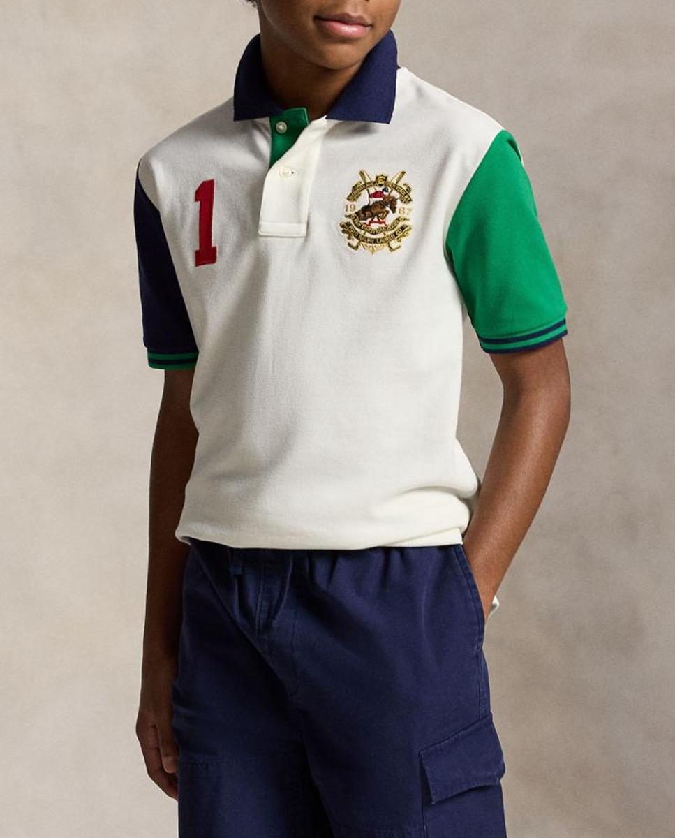 Imagen 0 de Polo de niño de piqué con bloques de color