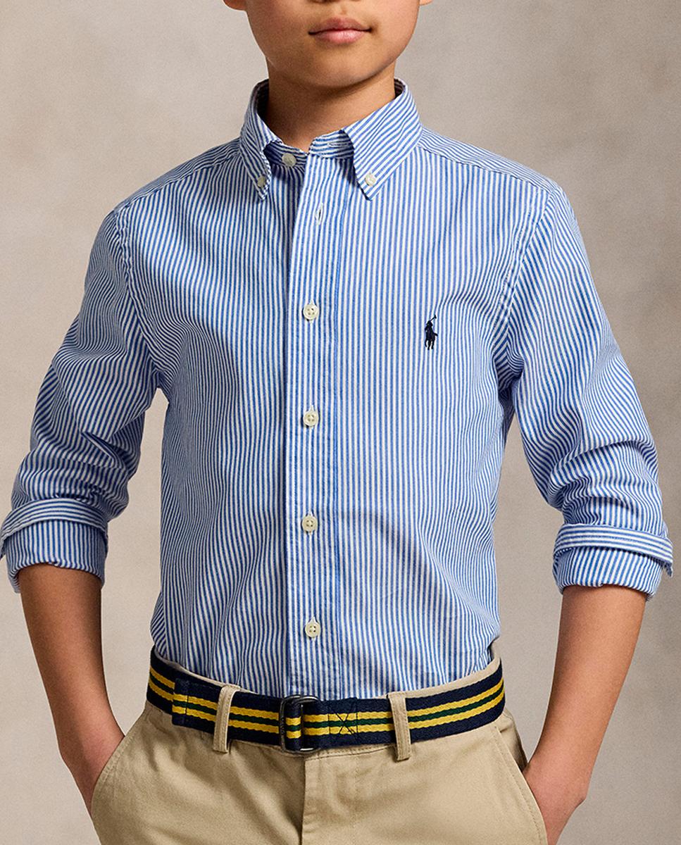 Imagen 0 de Camisa de niño de algodón de rayas