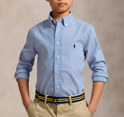 Imagen 0 de Camisa de niño de algodón de rayas