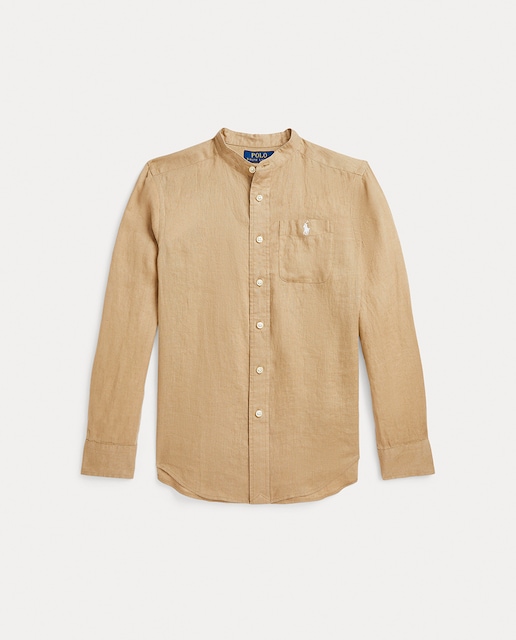 Imagen 0 de Camisa de niño en lino con cuello Mao