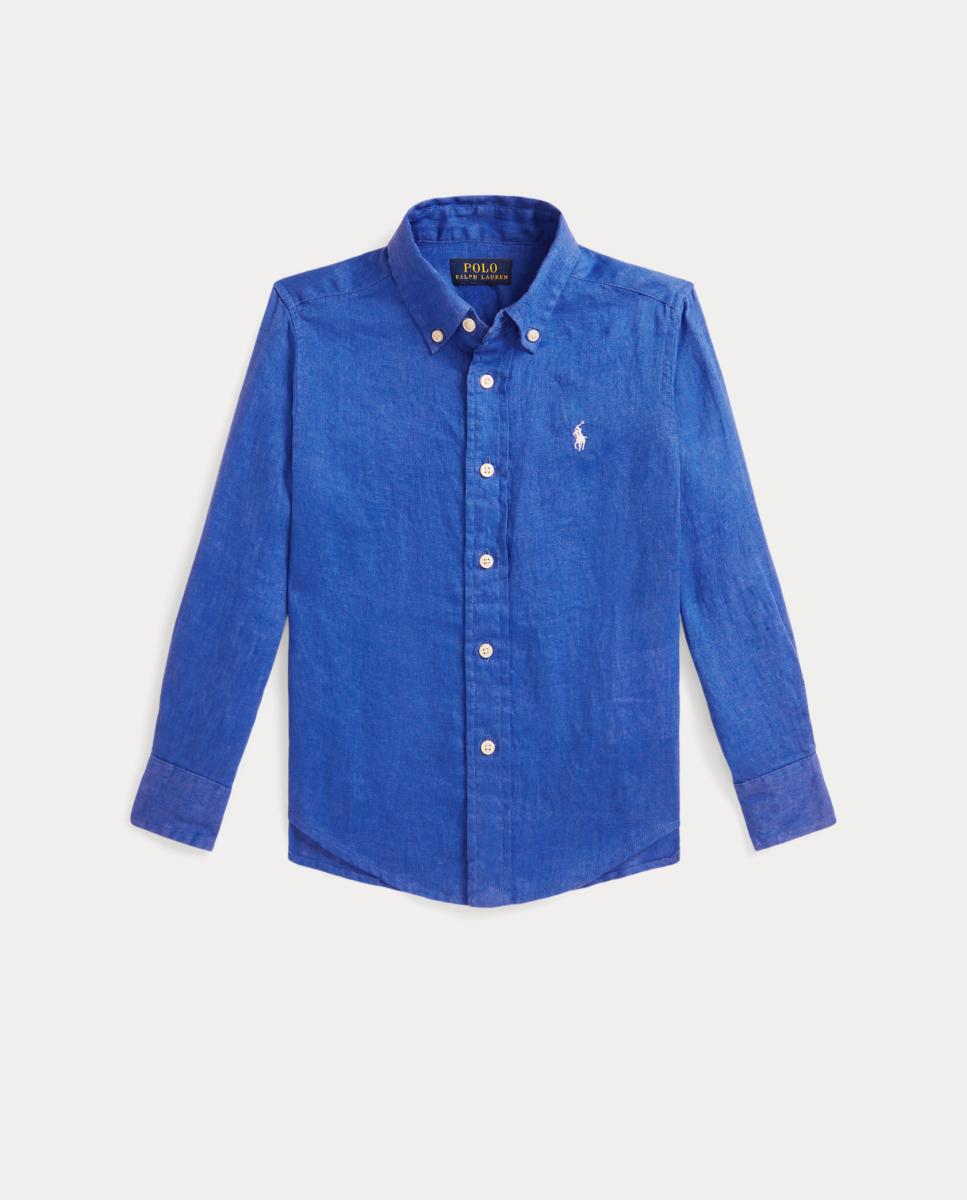 Imagen 0 de Camisa de niño de lino con logotipo