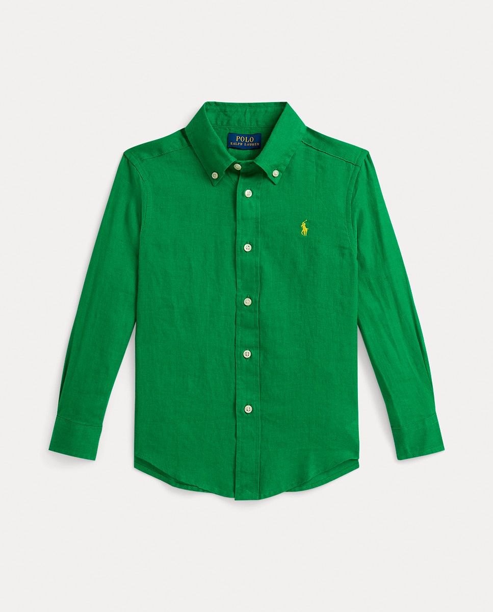 Imagen 0 de Camisa de niño de lino con logotipo