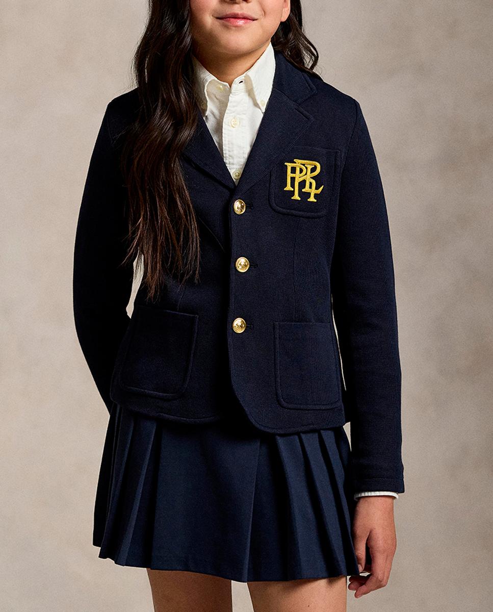 Imagen 0 de Blazer de niña de punto doble con logotipo