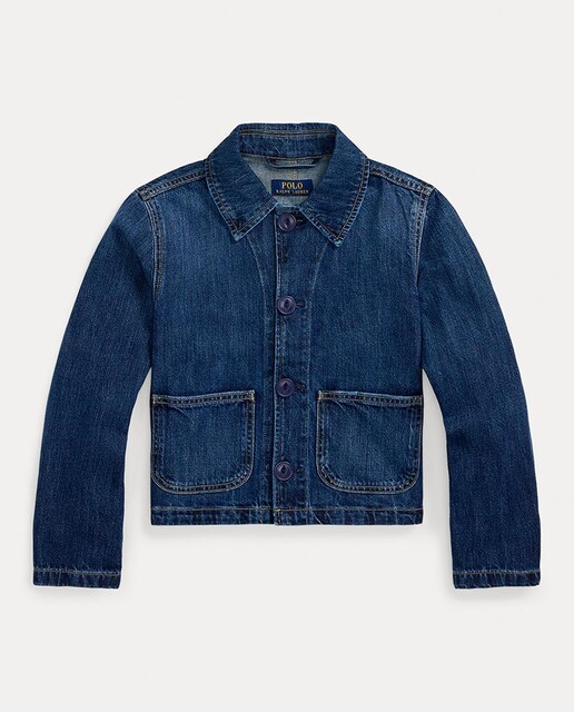 Imagen 0 de Cazadora vaquera de niña con logotipo Polo en la espalda