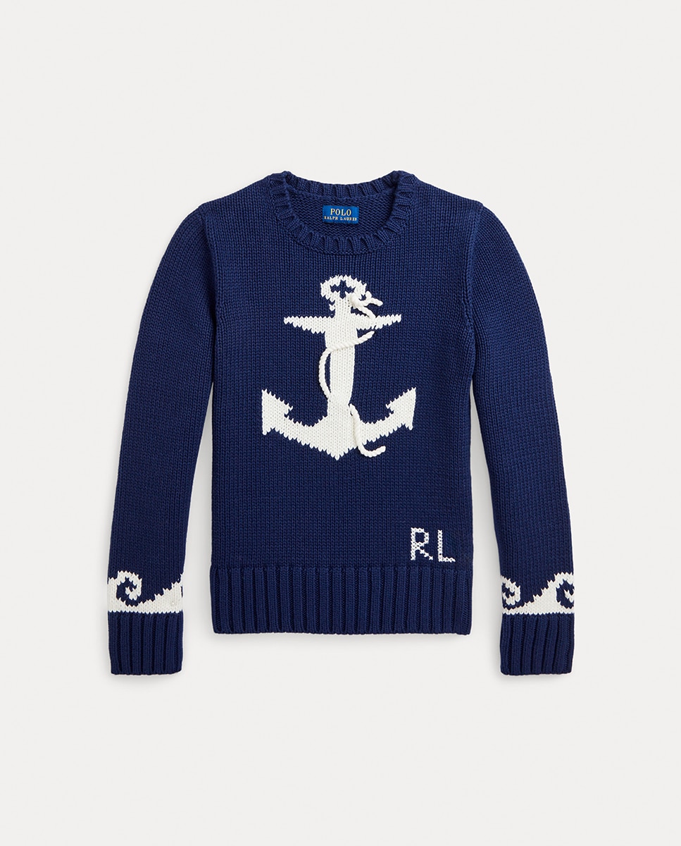 Imagen 0 de Jersey de niña de algodón con motivo marinero