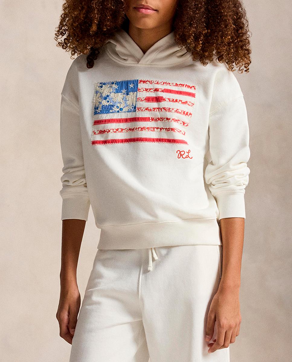 Imagen 0 de Sudadera de niña con capucha y bandera