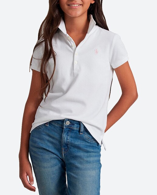 Imagen 0 de Polo de niña de algodón con caballo bordado