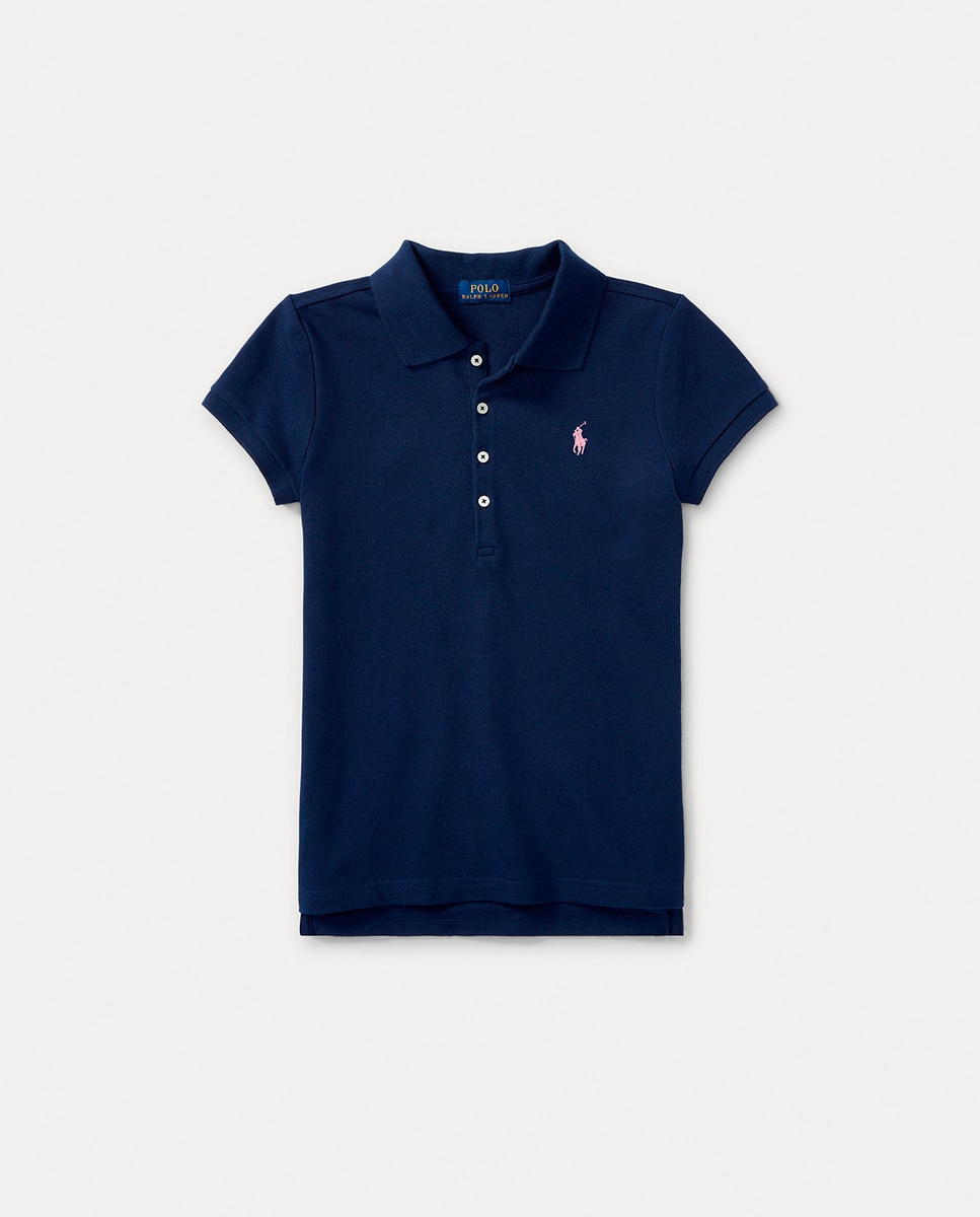 Imagen 0 de Polo de niña de algodón con caballo bordado