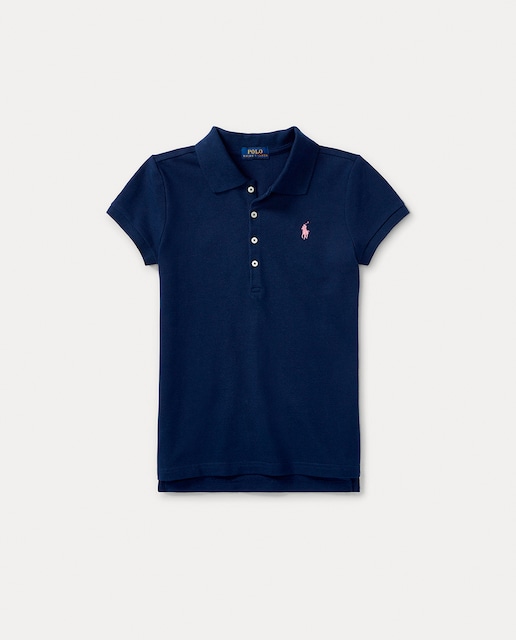 Imagen 0 de Polo de niña de algodón con caballo bordado
