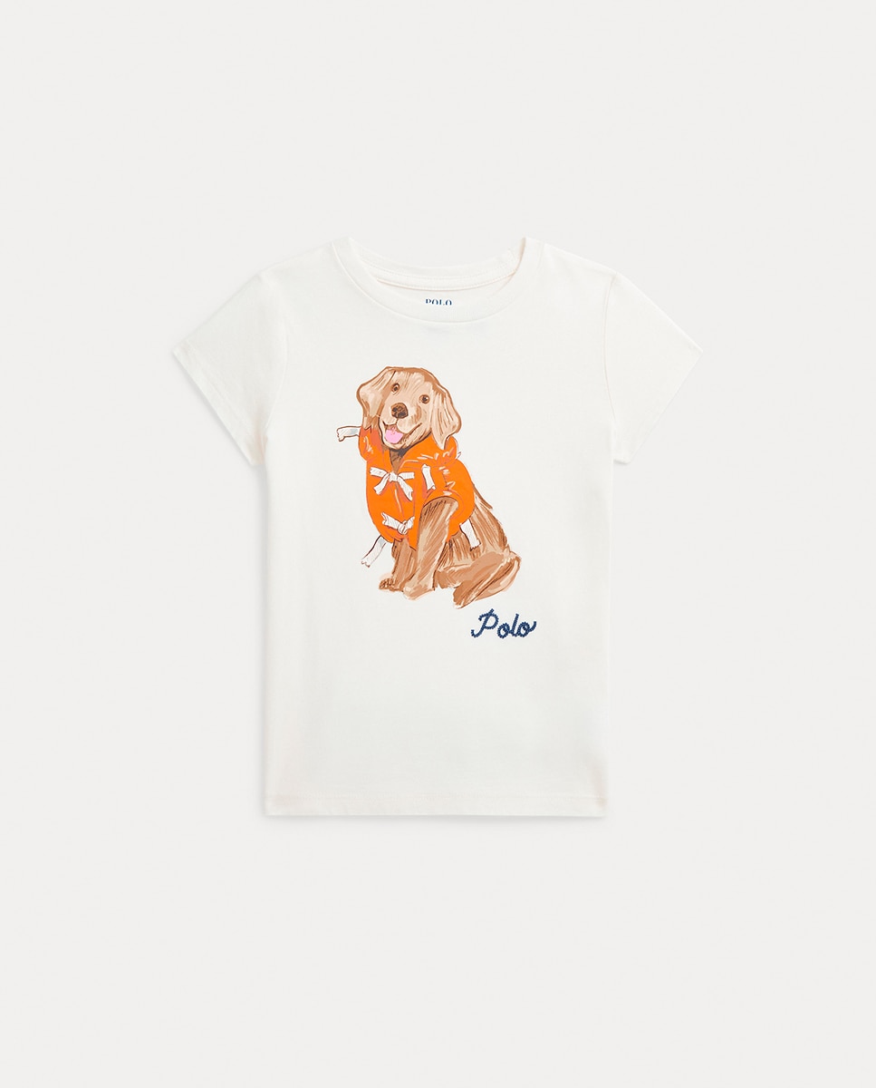 Imagen 0 de Camiseta de niña de algodón con perrito
