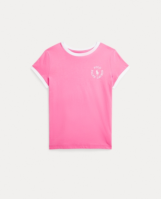 Imagen 0 de Camiseta de niña de algodón de manga corta