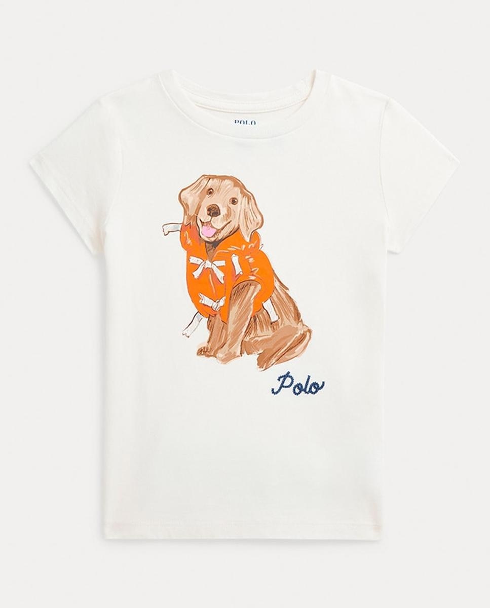 Imagen 0 de Camiseta de niña de algodón con perrito