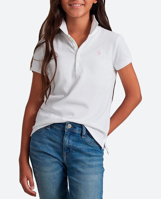 Imagen 0 de Polo de niña de algodón con caballo bordado