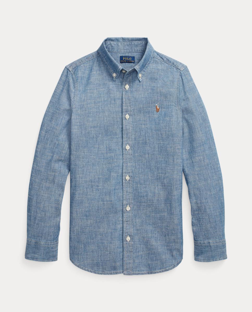 Imagen 0 de Camisa chambray de niña en azul